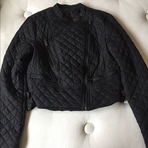 black quilted jacket